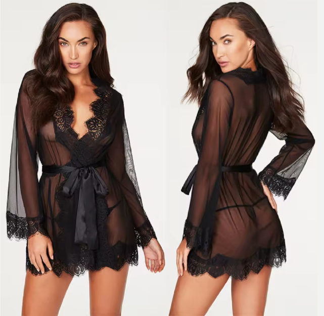 Women's Sleepwear Good Quality Pajamas Factory Plus Size Transparent Robes Women Sexy Lace Lingerie