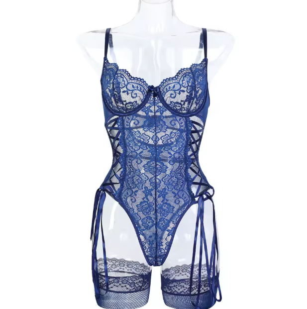 Lace Exotic Bodysuit Thin See Through Lingerie Romper Ladies Hollow Out Underwear Party Club Female Exotic Lingerie